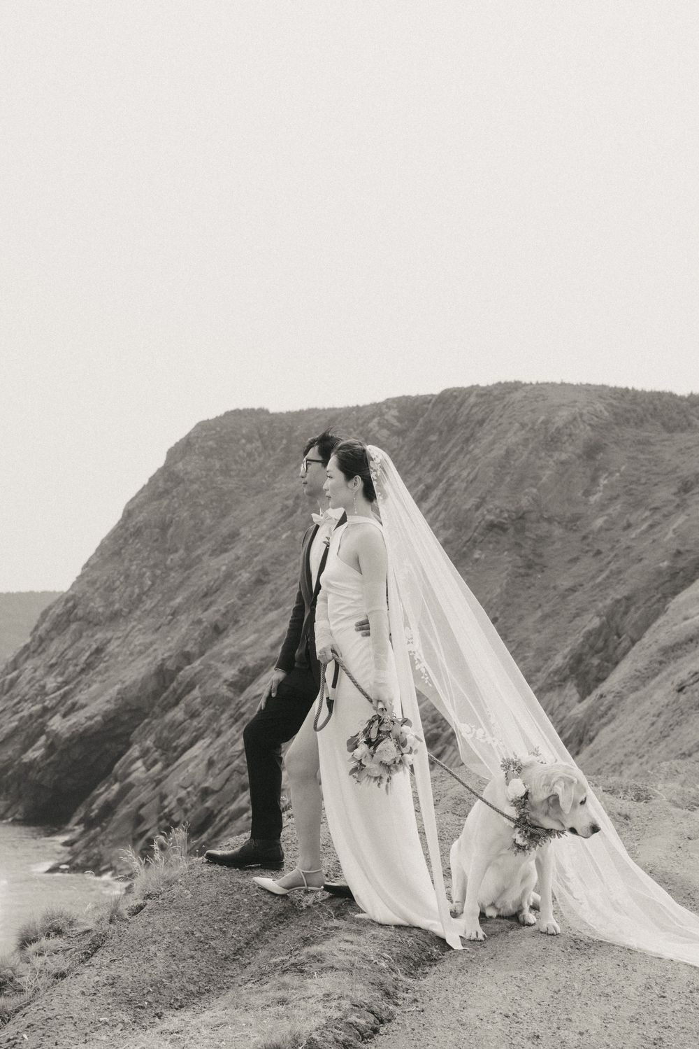Elopement at Torbay Point captured by Newfoundland documentary style wedding photographer Kaitlyn yvette