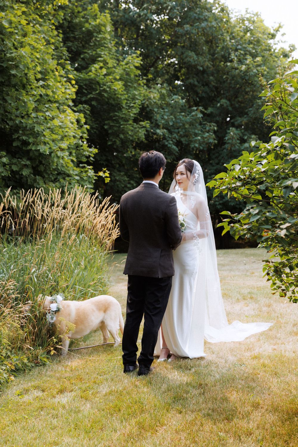 Wedding first look in Portugal Cove captured by Newfoundland documentary style wedding photographer Kaitlyn Yvette