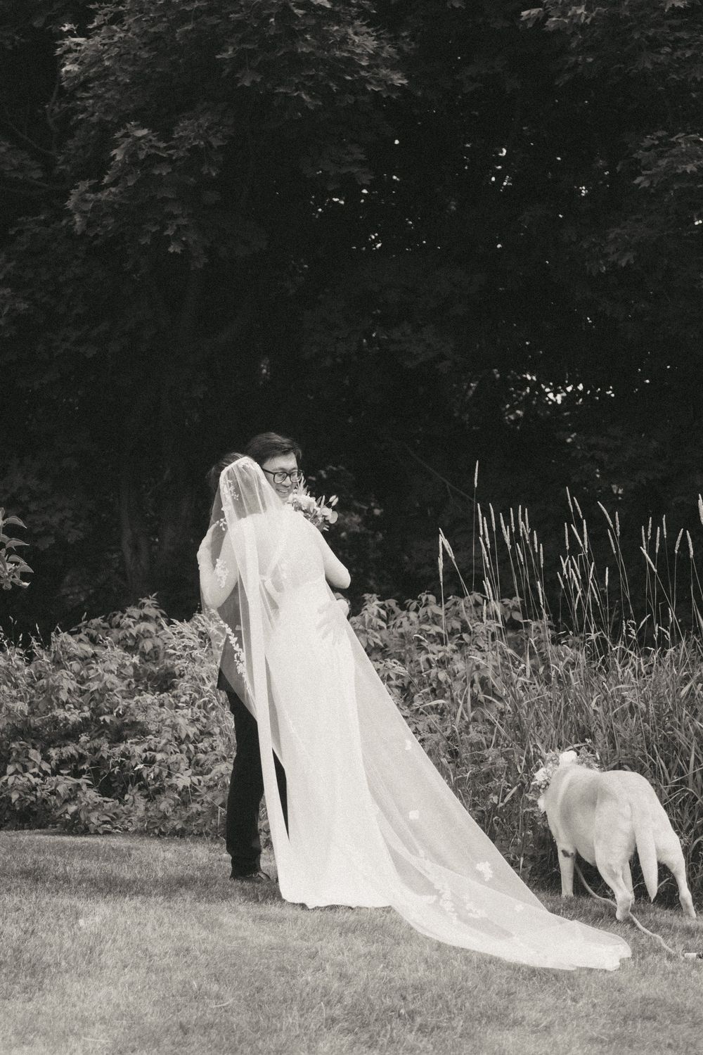 Wedding first look in Portugal Cove captured by Newfoundland documentary style wedding photographer Kaitlyn Yvette