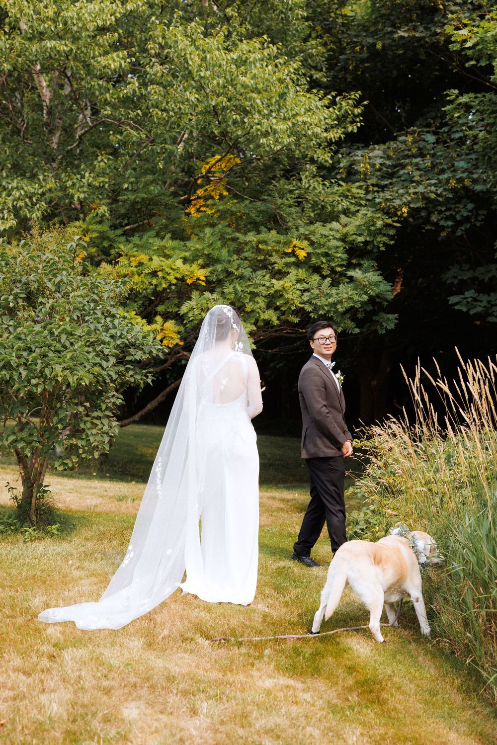 Wedding first look in Portugal Cove captured by Newfoundland documentary style wedding photographer Kaitlyn Yvette
