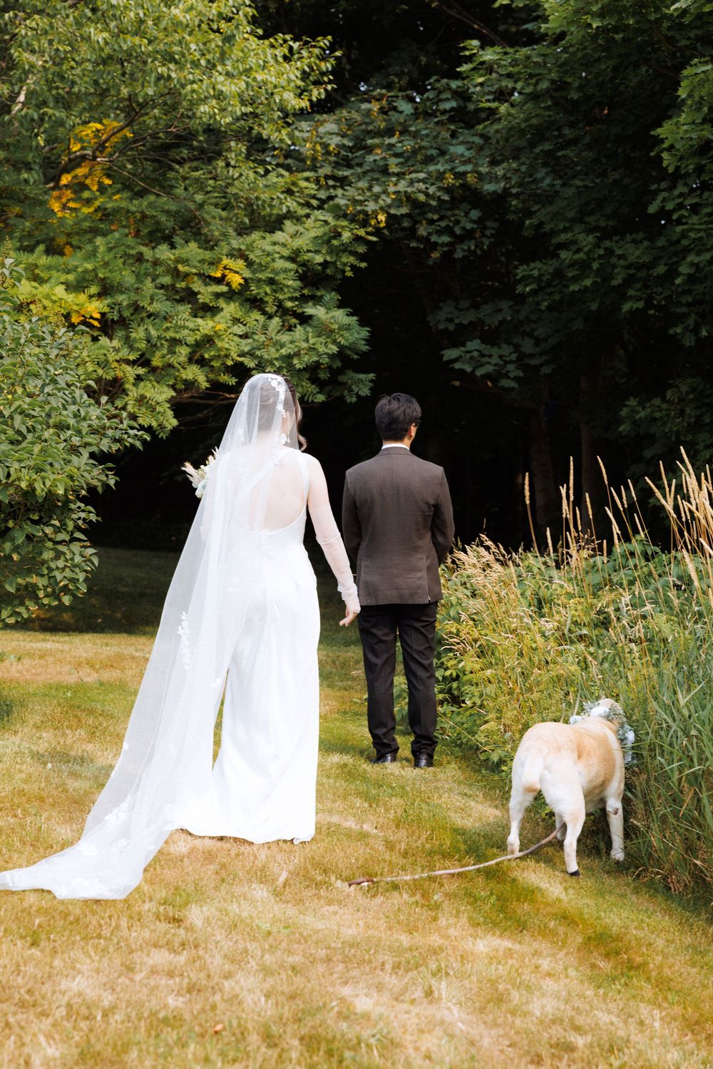 Wedding first look in Portugal Cove captured by Newfoundland documentary style wedding photographer Kaitlyn Yvette