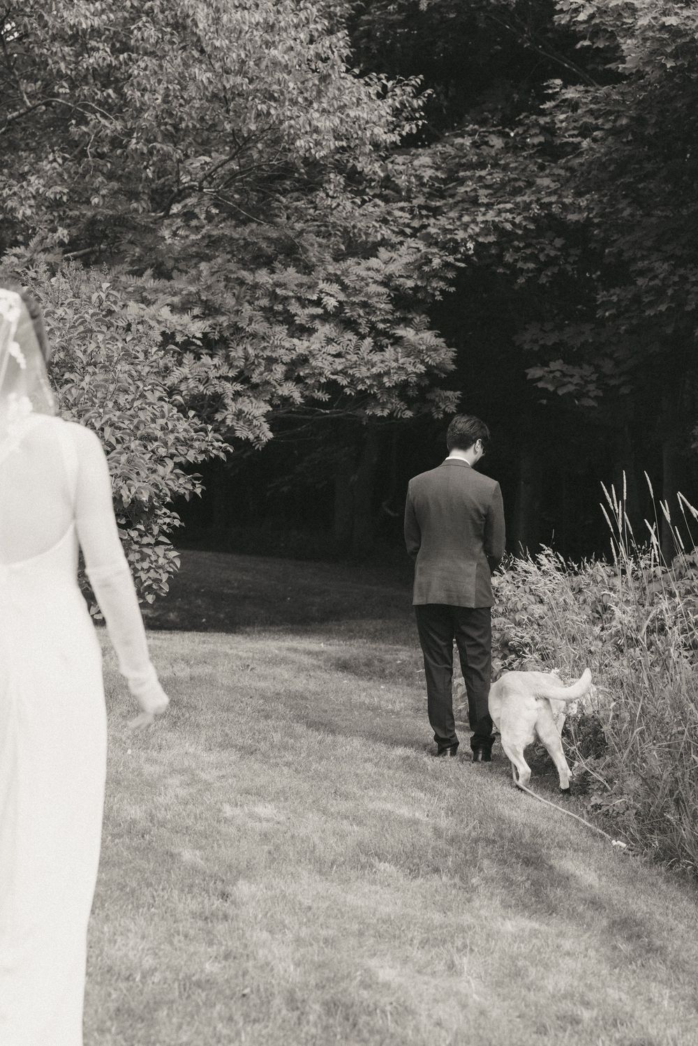 Wedding first look in Portugal Cove captured by Newfoundland documentary style wedding photographer Kaitlyn Yvette