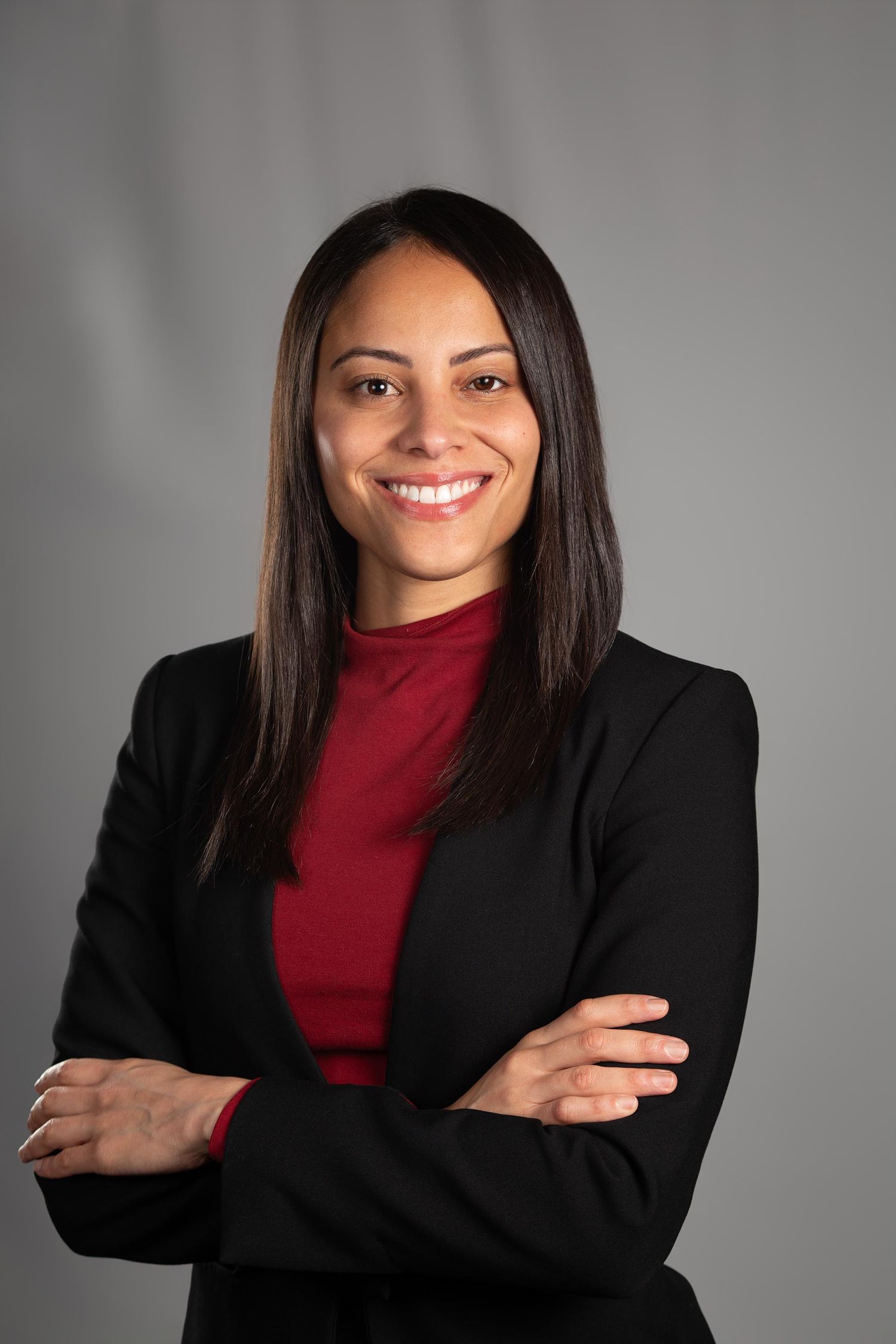 Professional studio headshot of happy corporate executive | Montclair headshot photographer