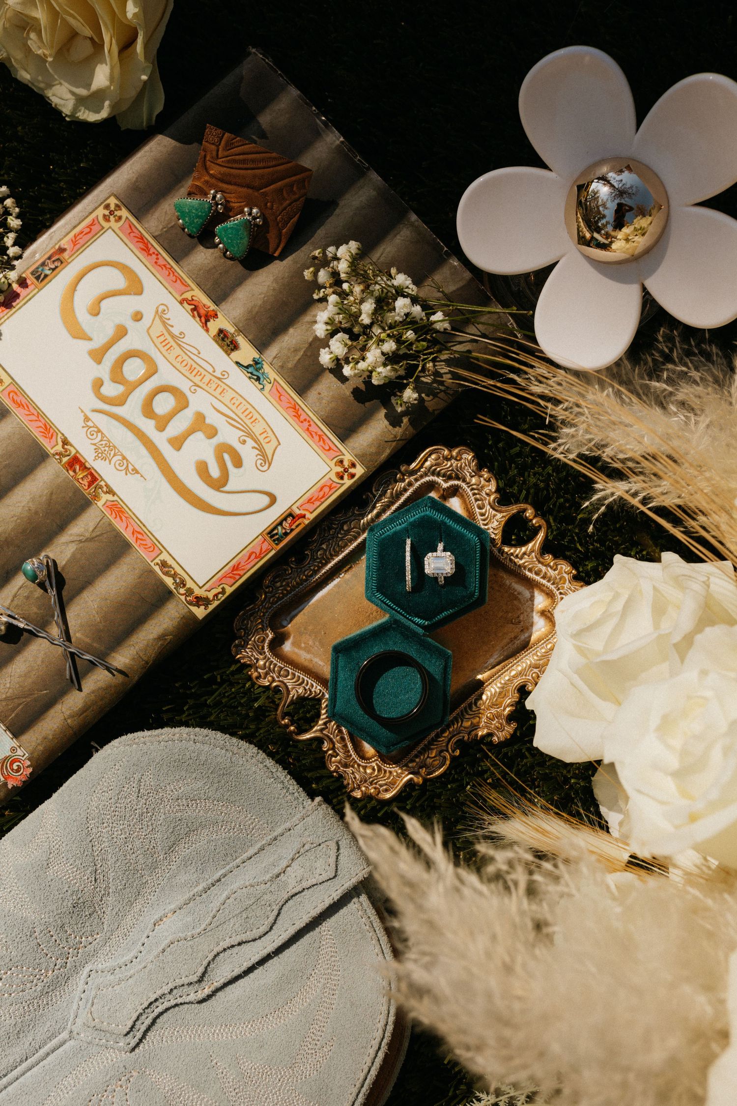 Photograph of wedding rings at a wedding in Senoia, Georgia