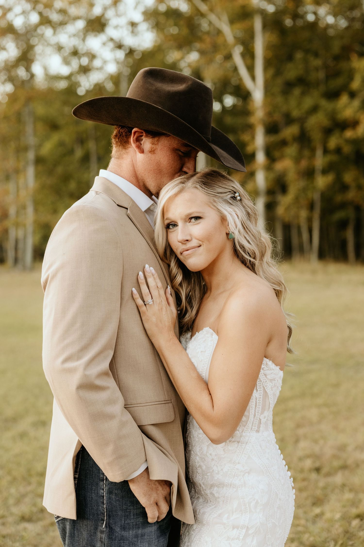 Photograph of bride and groom at a wedding in Senoia, Georgia