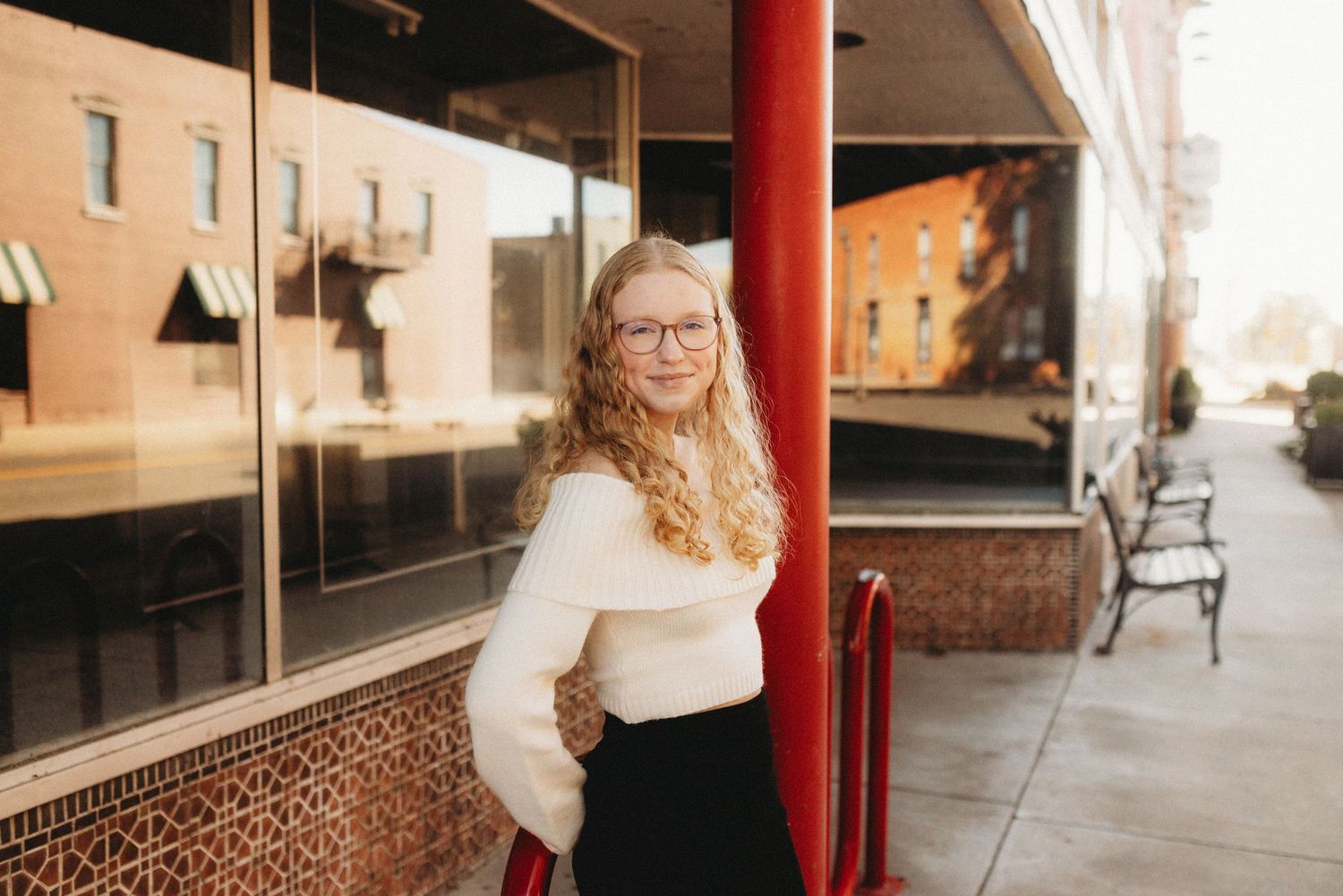 Senior girl in a downtown setting