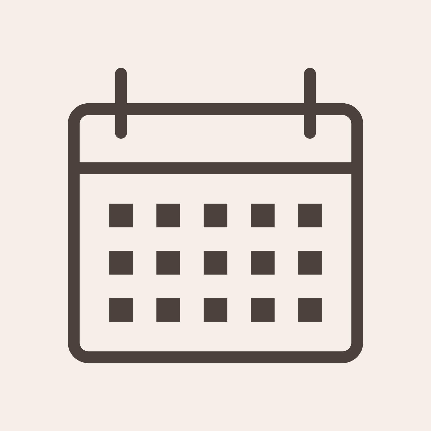 Simple calendar icon with square grid pattern shown as black outline on light background.