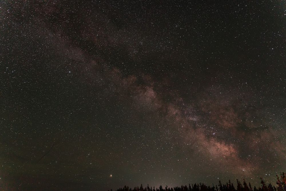 Stunning view of the Milky Way galaxy stretching across the night sky.