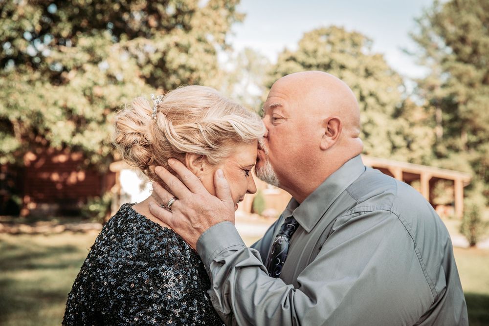 Bride and Groom Kiss