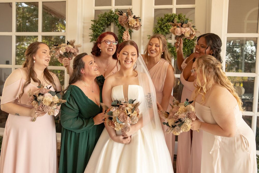 Bride and Wedding party wedding photo