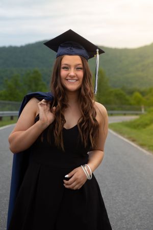 happy cap and gown pictures, cap and gown graduation photos Sylva, NC