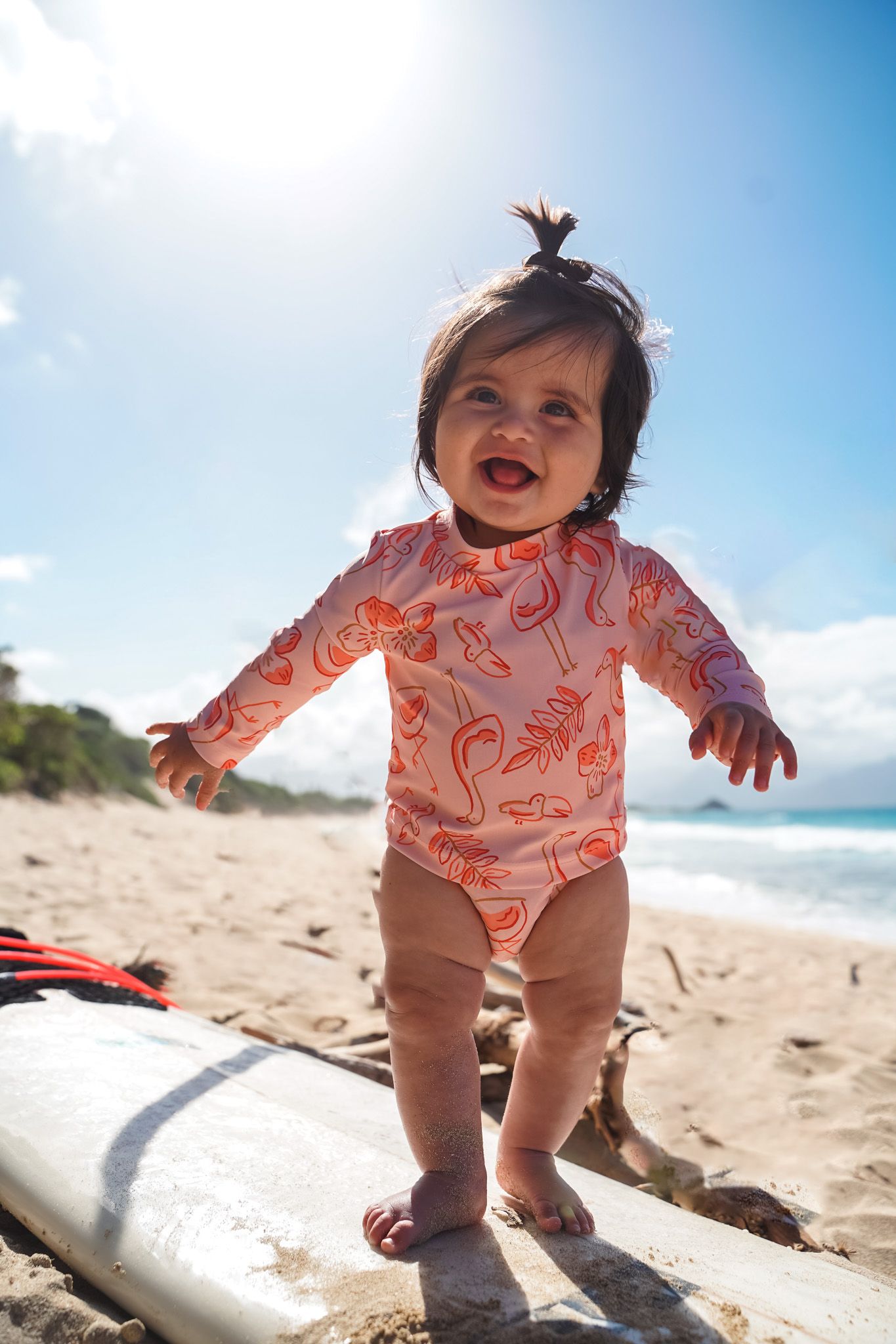 6 month old beach surf photo shoot