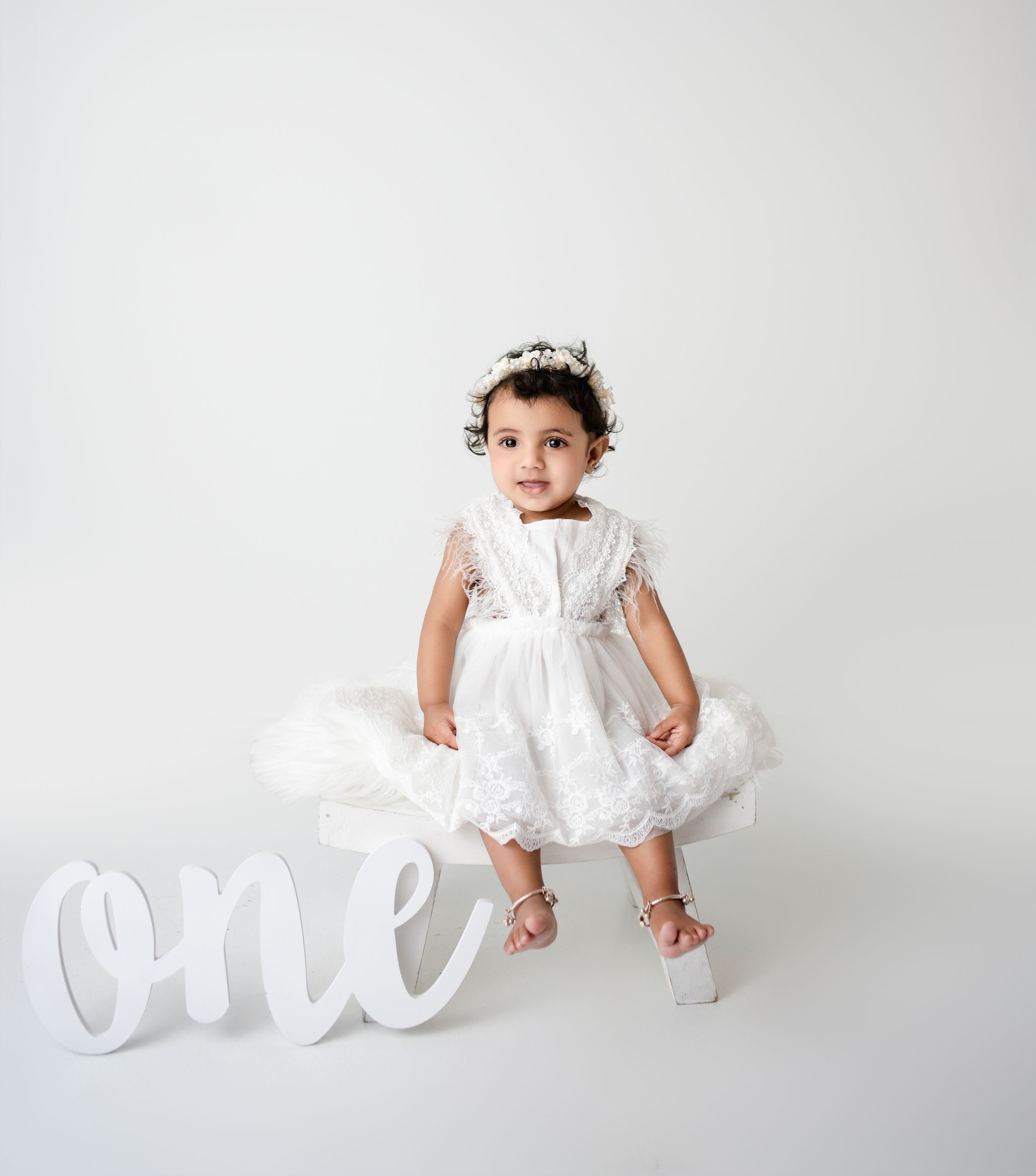 cute girl baby Photography in white dress - Jasmeet K Photography