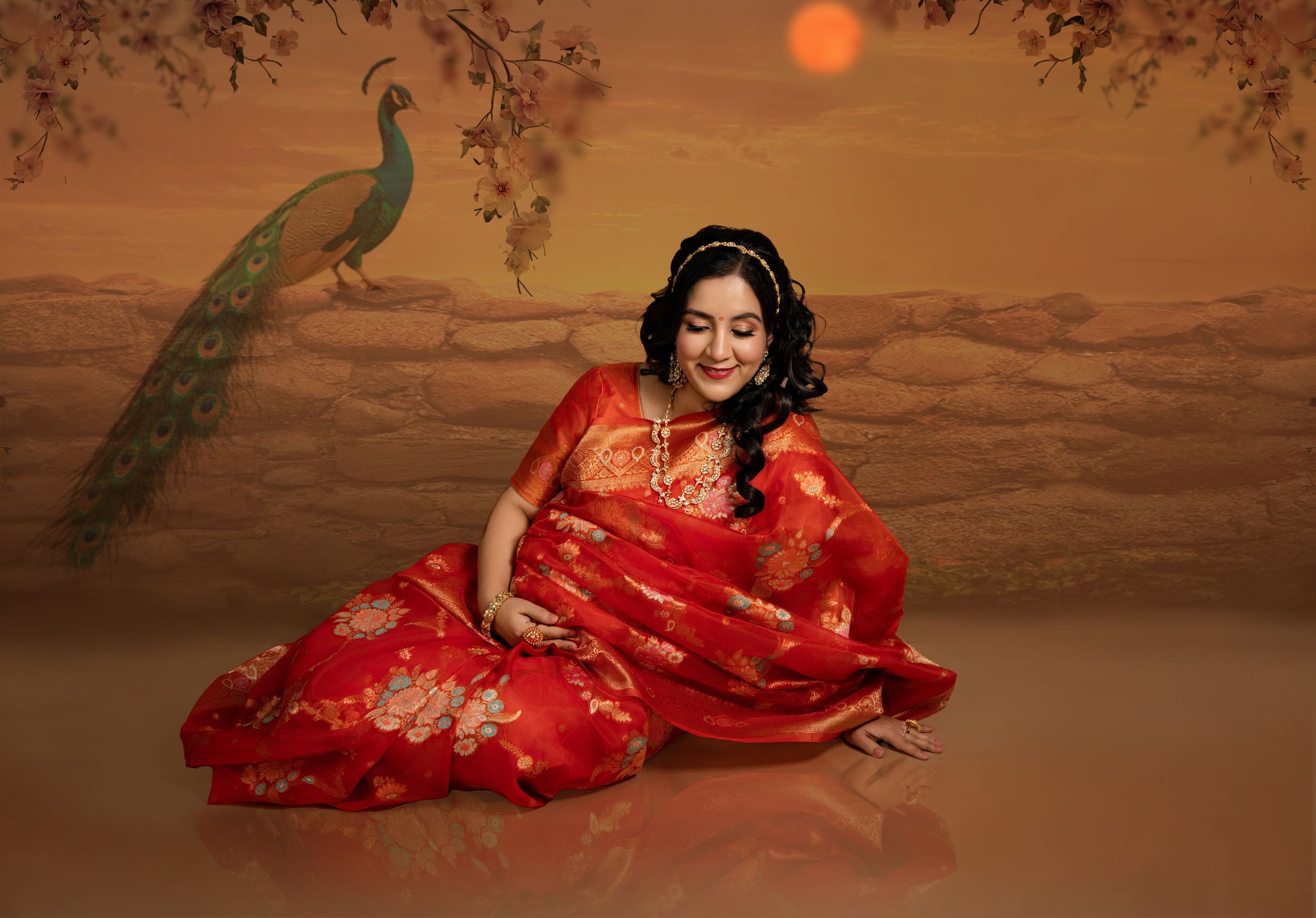 Maternity inIndian traditional outfit - Jasmeet K Photography