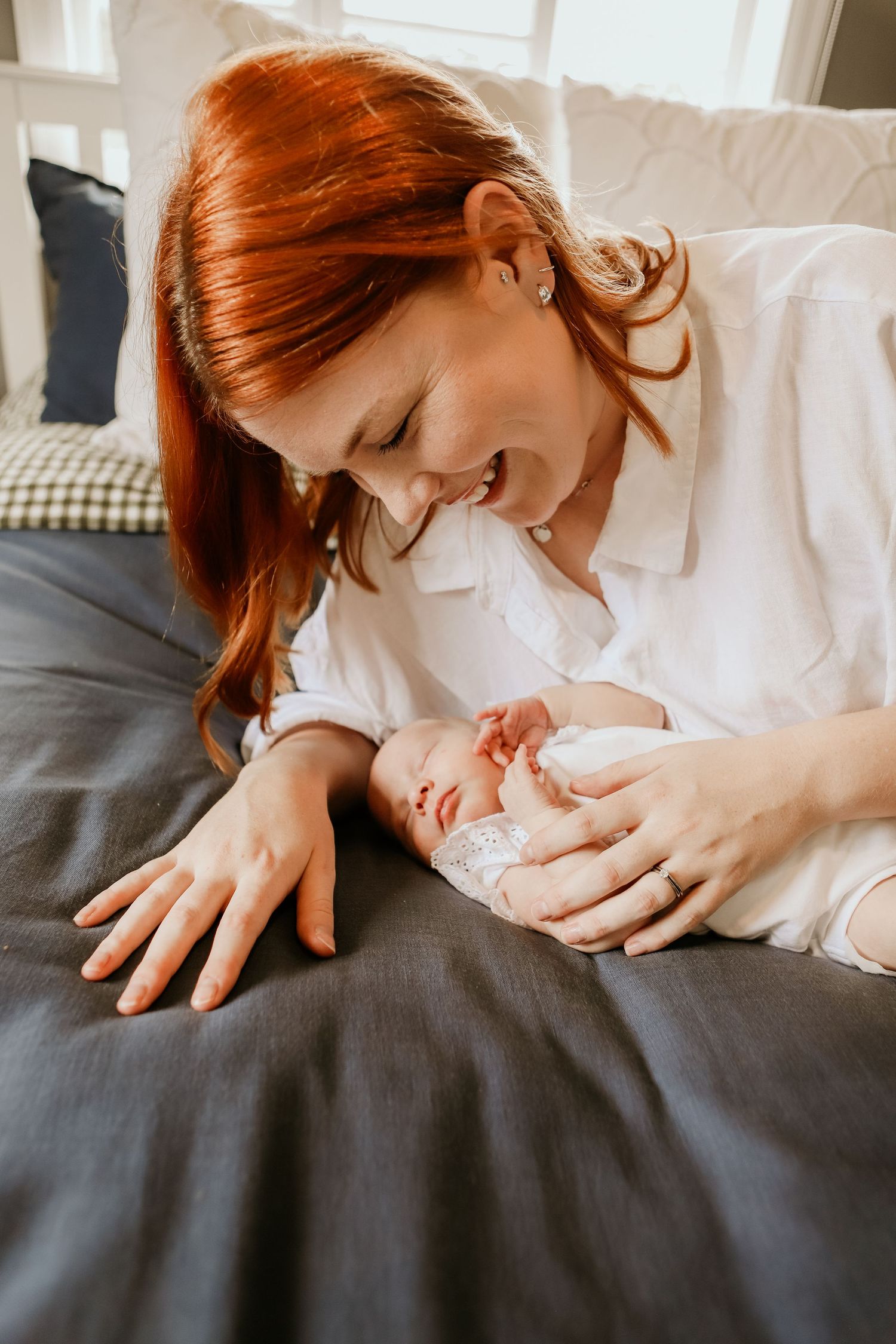 Mum and baby during newborn lifestyle session
