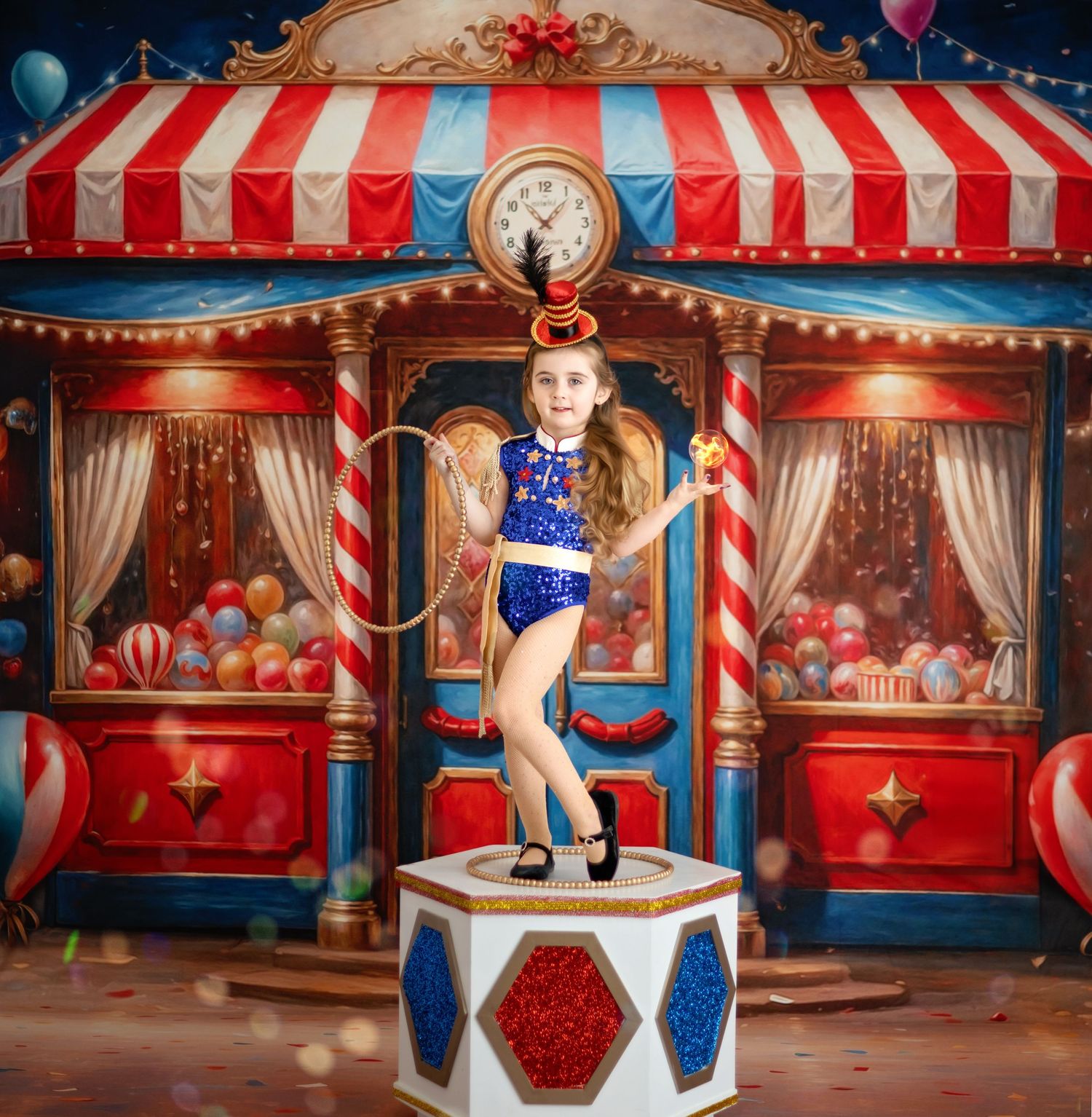 Custom birthday photography circus sessions. Published photographer Springfield, IL
