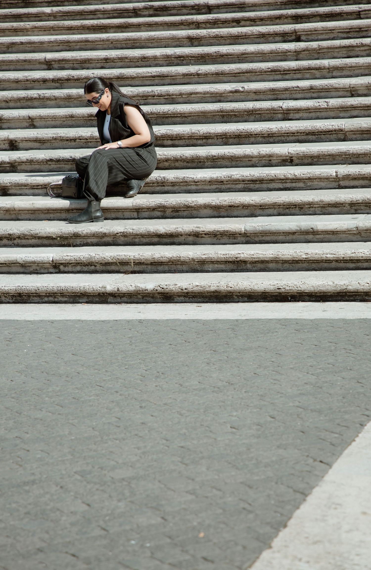 Spanish Steps Rome summer wedding editorial candid leading lines composition photography