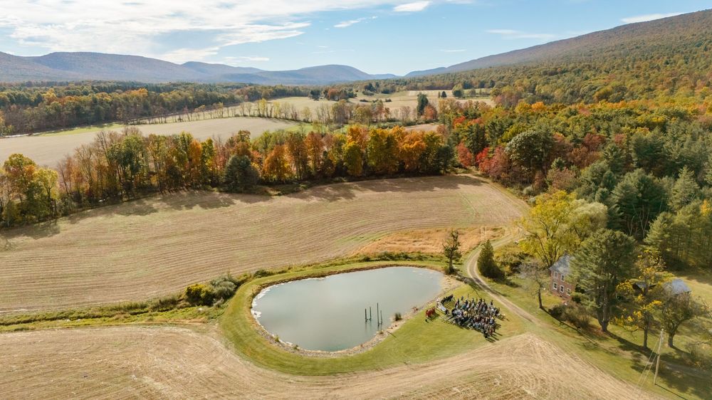 Drone shot at a wedding