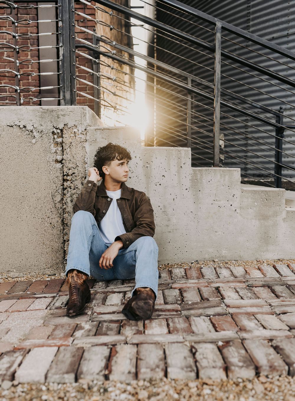 sunset graduation photos at the flour mill