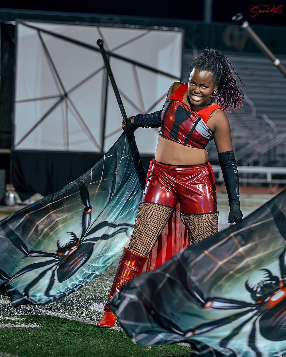 Phoenix AZMBA Marching Band Pictures senior BANNERS Anjeanette Photography High School AZ halftime performance photos