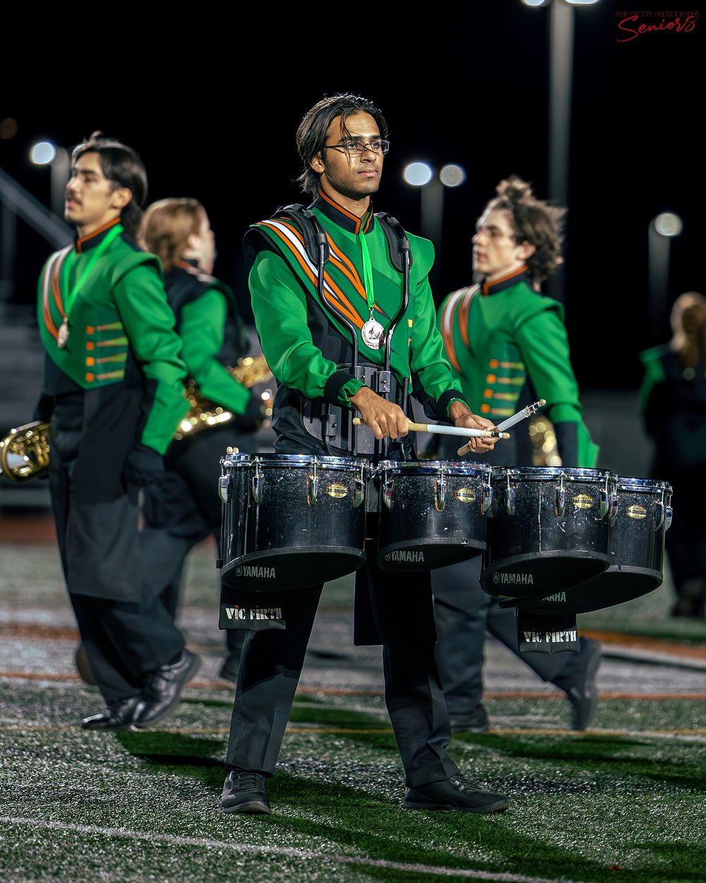 Phoenix AZMBA Marching Band Pictures senior BANNERS Anjeanette Photography High School AZ halftime performance photos