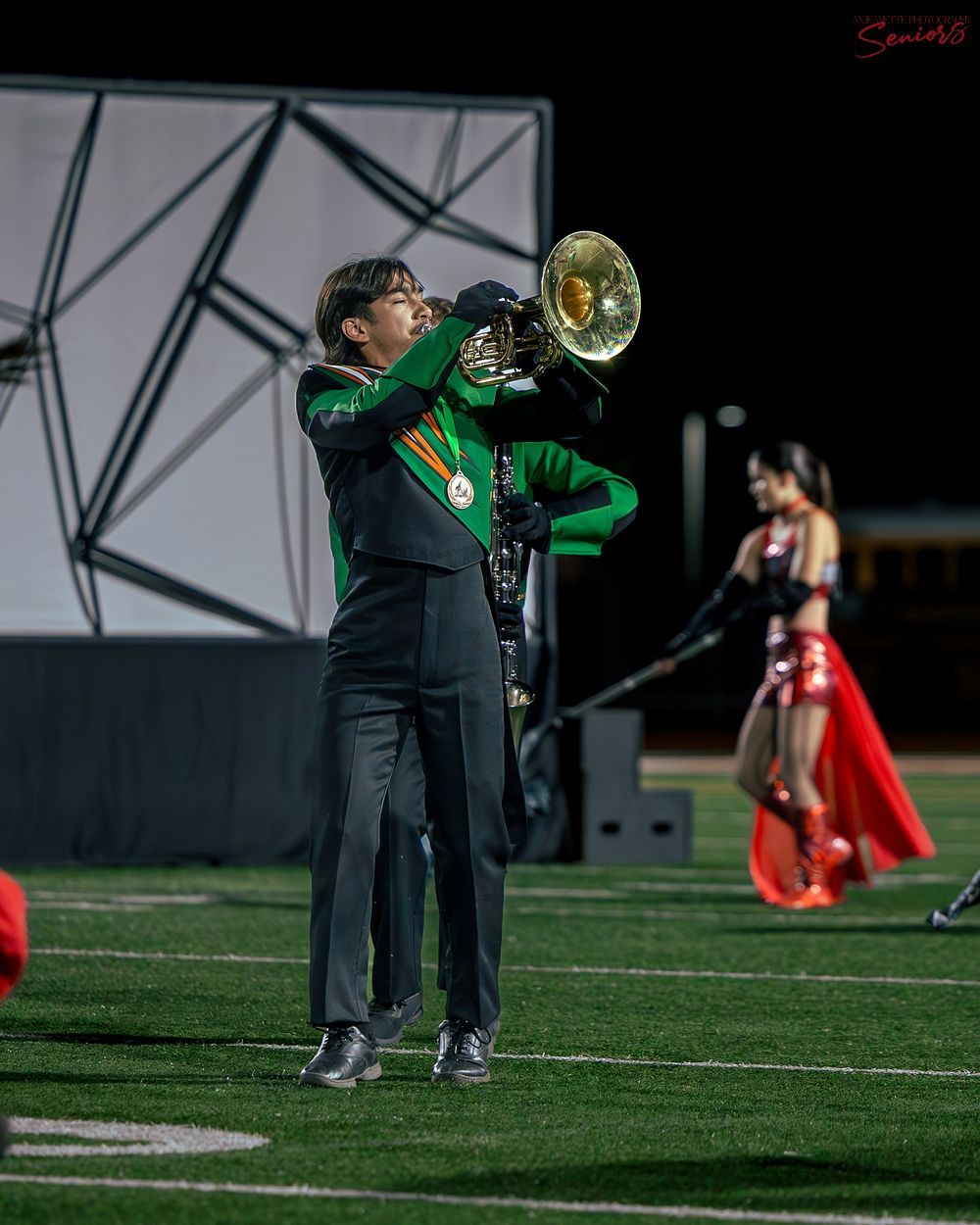 Phoenix AZMBA Marching Band Pictures senior BANNERS Anjeanette Photography High School AZ halftime performance photos