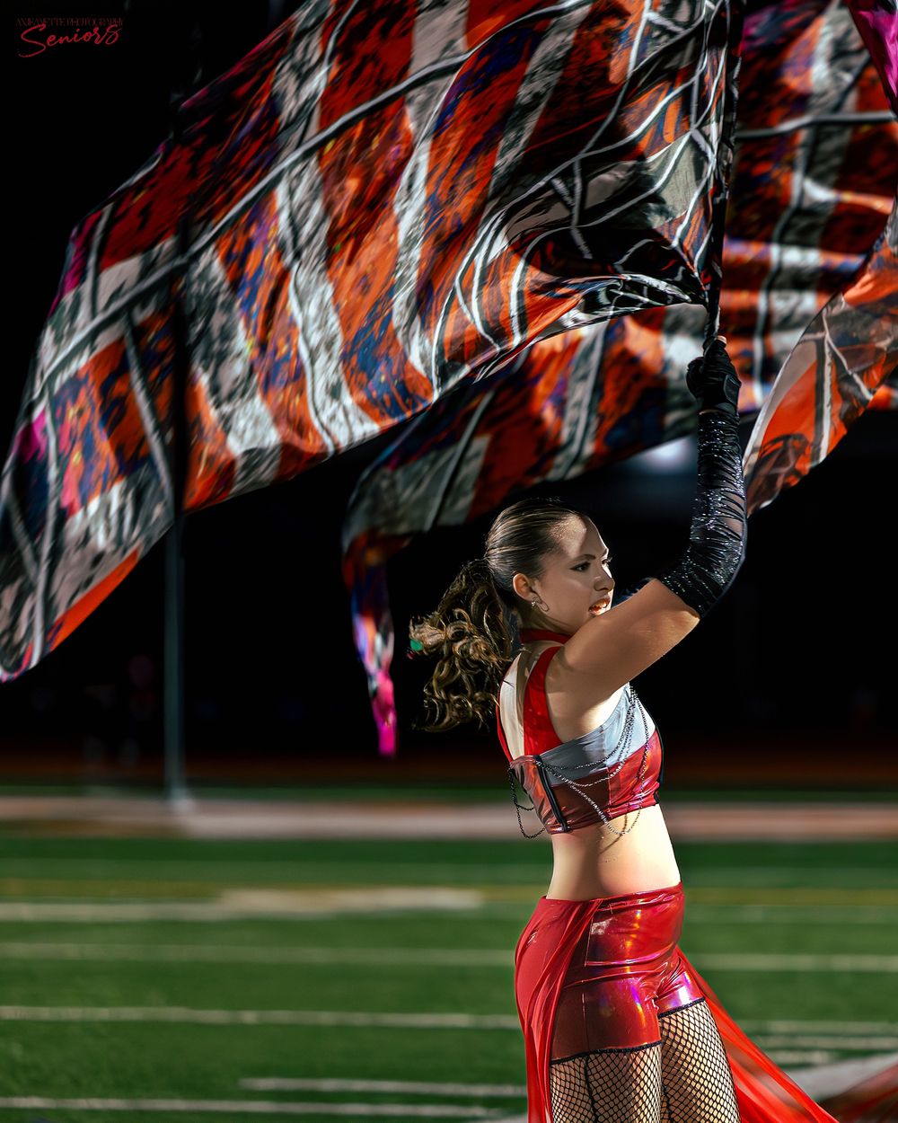 Phoenix AZMBA Marching Band Pictures senior BANNERS Anjeanette Photography High School AZ halftime performance photos