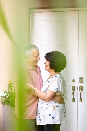 couple looking at each other and smiling