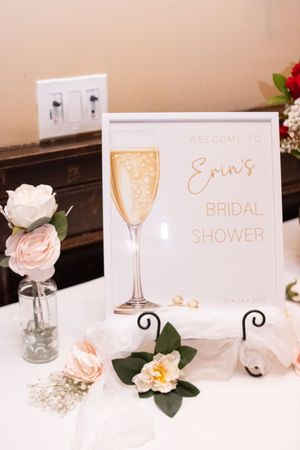 sign saying welcome to erins bridal shower boca raton florida
