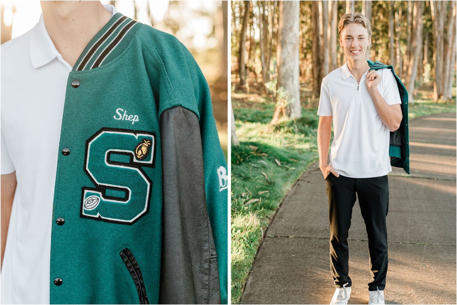 senior photos with letterman jacket | slo high senior photographer | central coast senior photographer | senior photos | slo high golf