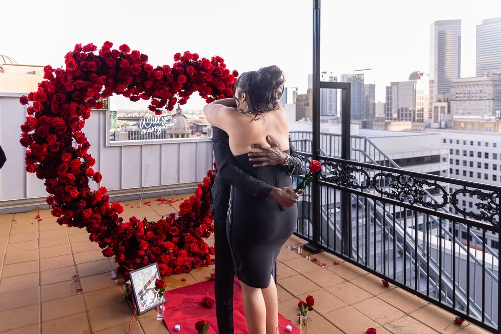 Houston proposal photography capturing surprise engagement reaction

Proposal photographer in Houston documenting the moment she says yes