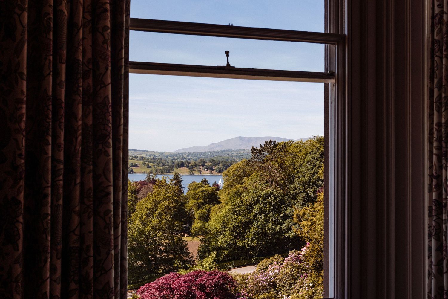 Lake view from a bedroom at Merewood Country House Hotel