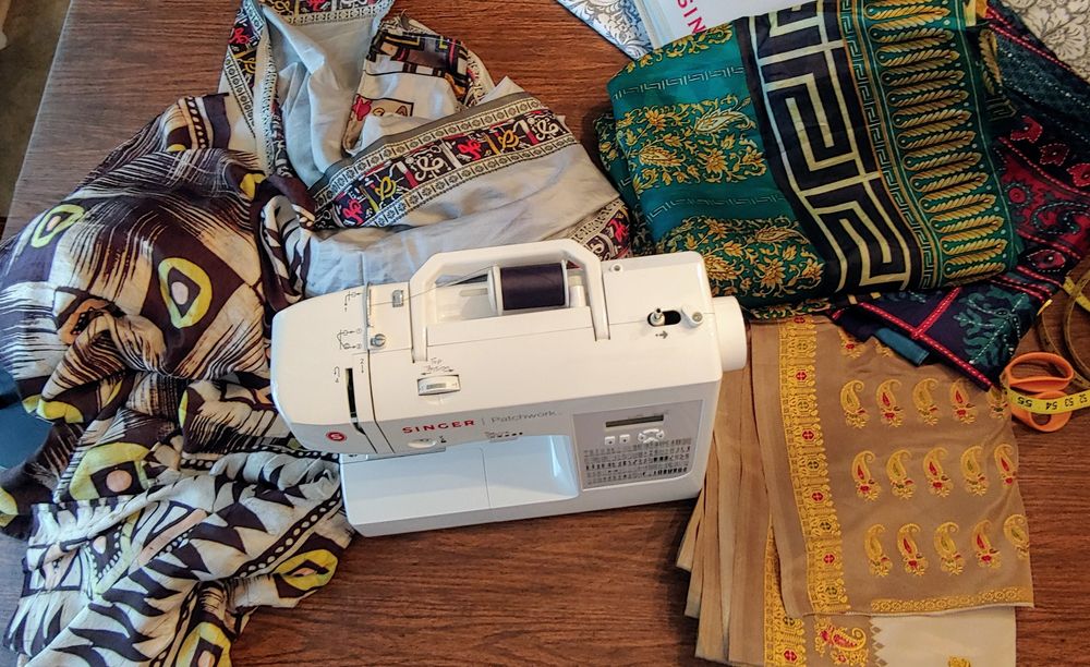 fabric and sewing machine