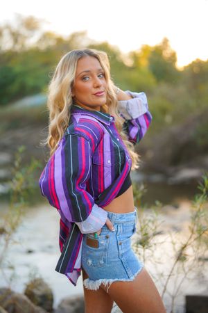 Sunset cowgirl portrait session