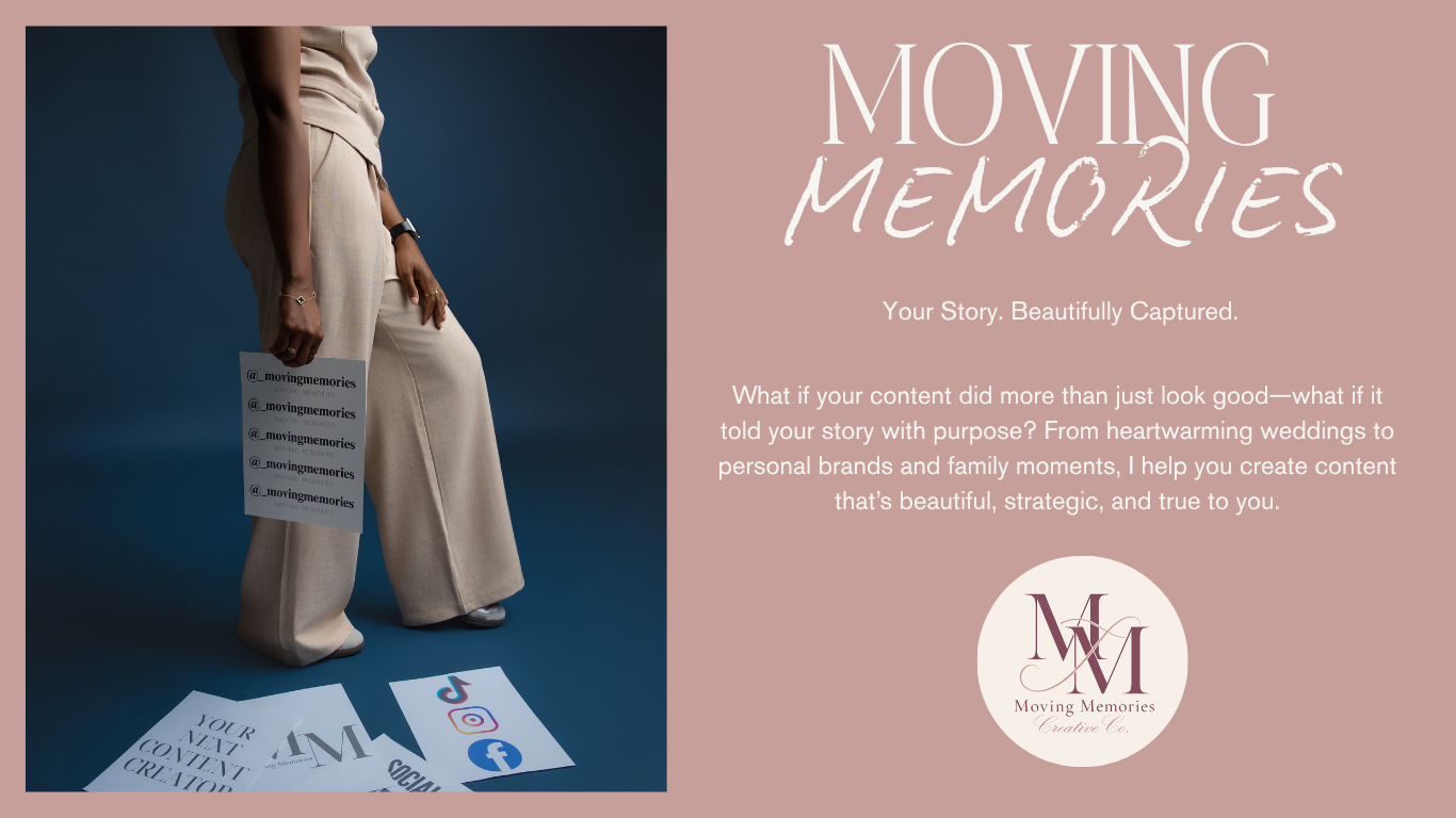 Header banner for Moving Memories Content Creation website.