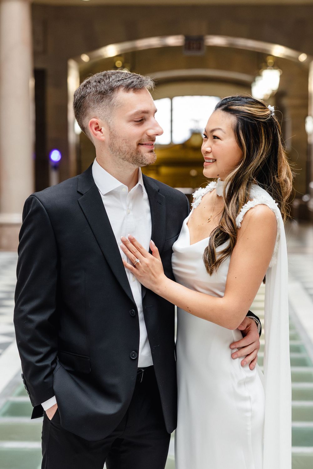 Hartford City Hall engagement session inspiration for newly engaged couples looking for a Connecticut engagement photographer.