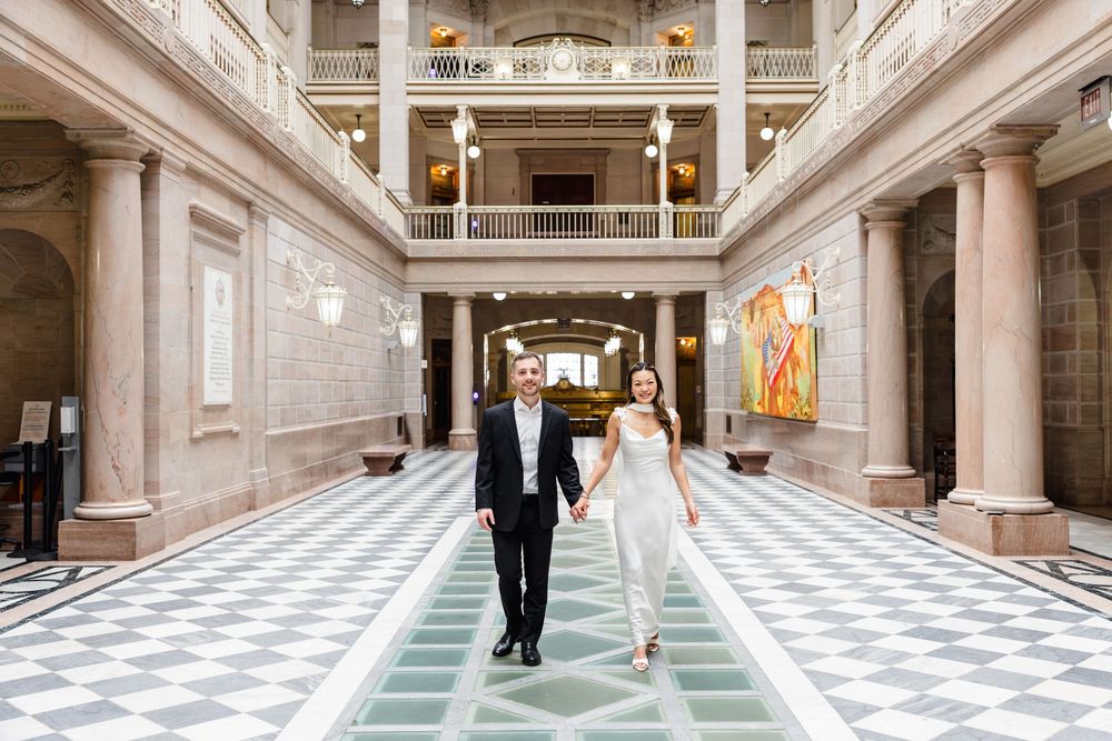 Hartford City Hall engagement session inspiration for newly engaged couples looking for a Connecticut engagement photographer