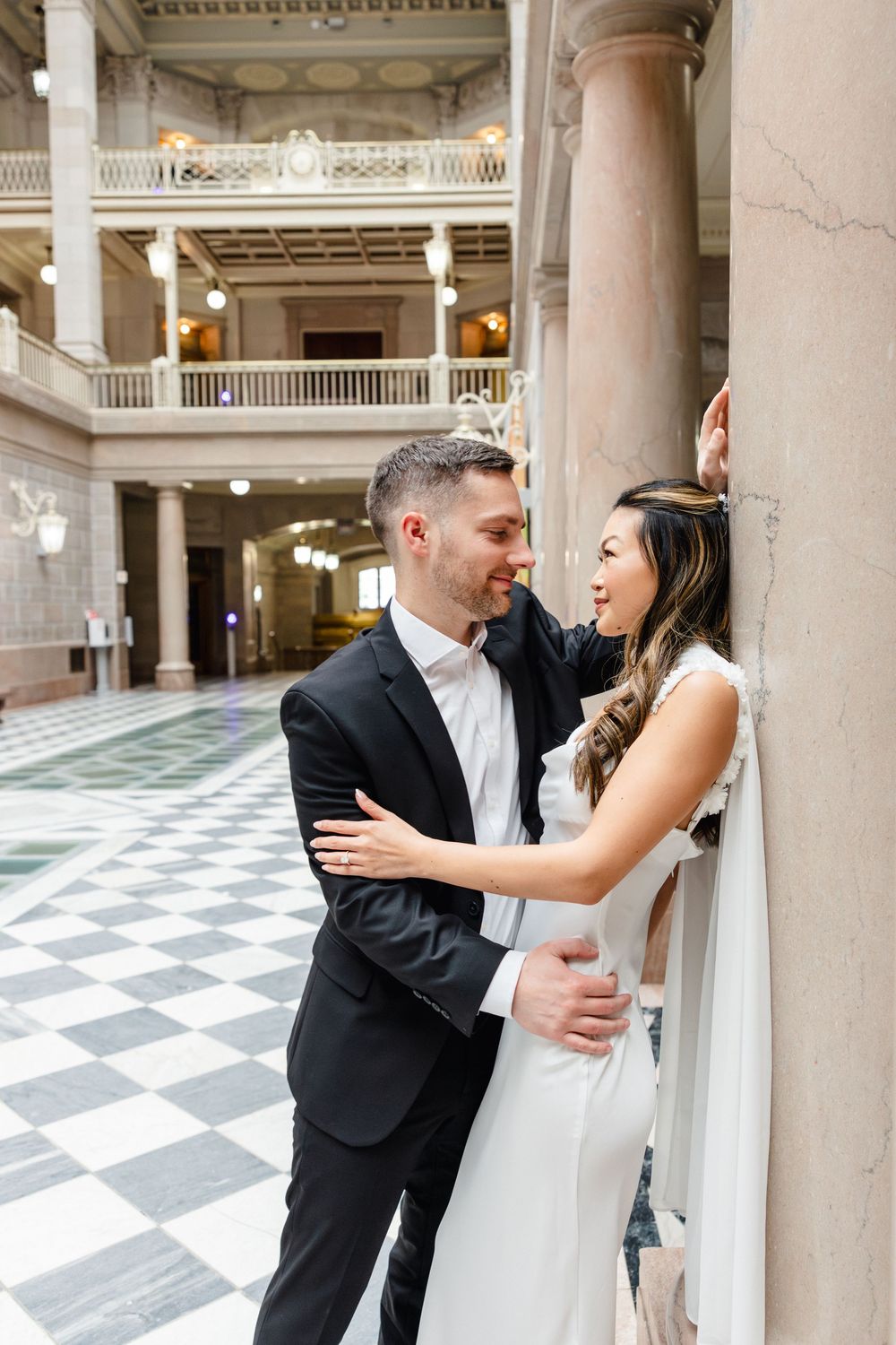 Hartford City Hall engagement session inspiration for newly engaged couples looking for a Connecticut engagement photographer