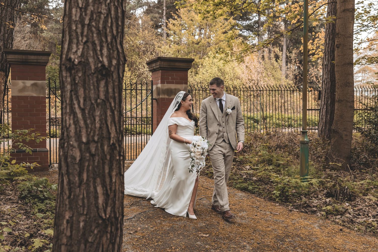 Unposed, natural couple photos during couple portraits at a Nottinghamshire wedding venue.