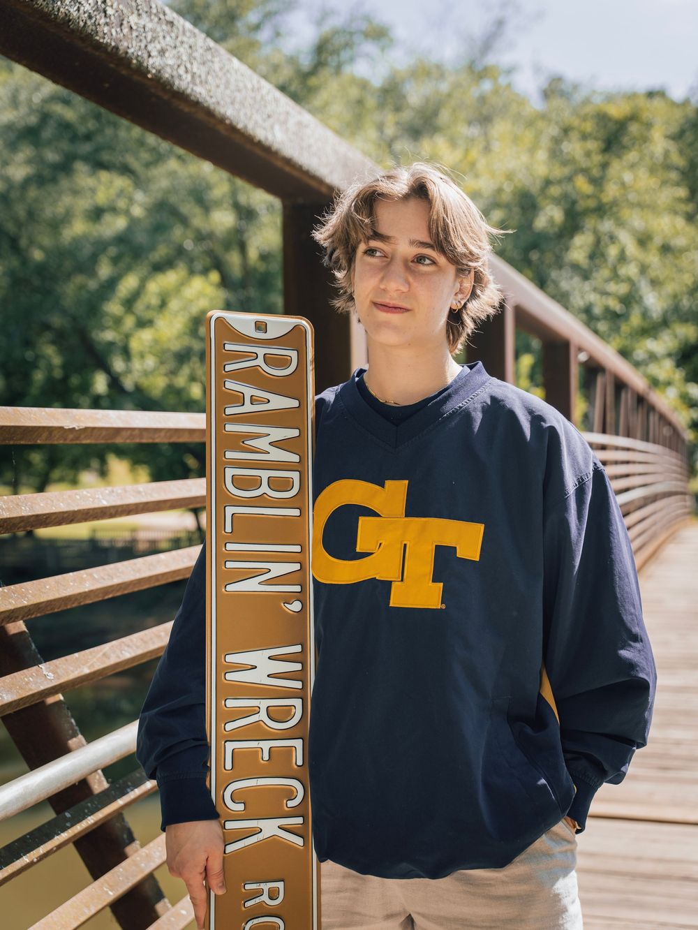 Graduating Senior Portrait session at Olde Rope Mill Park In Woodstock, GA. College Commitment Announcement