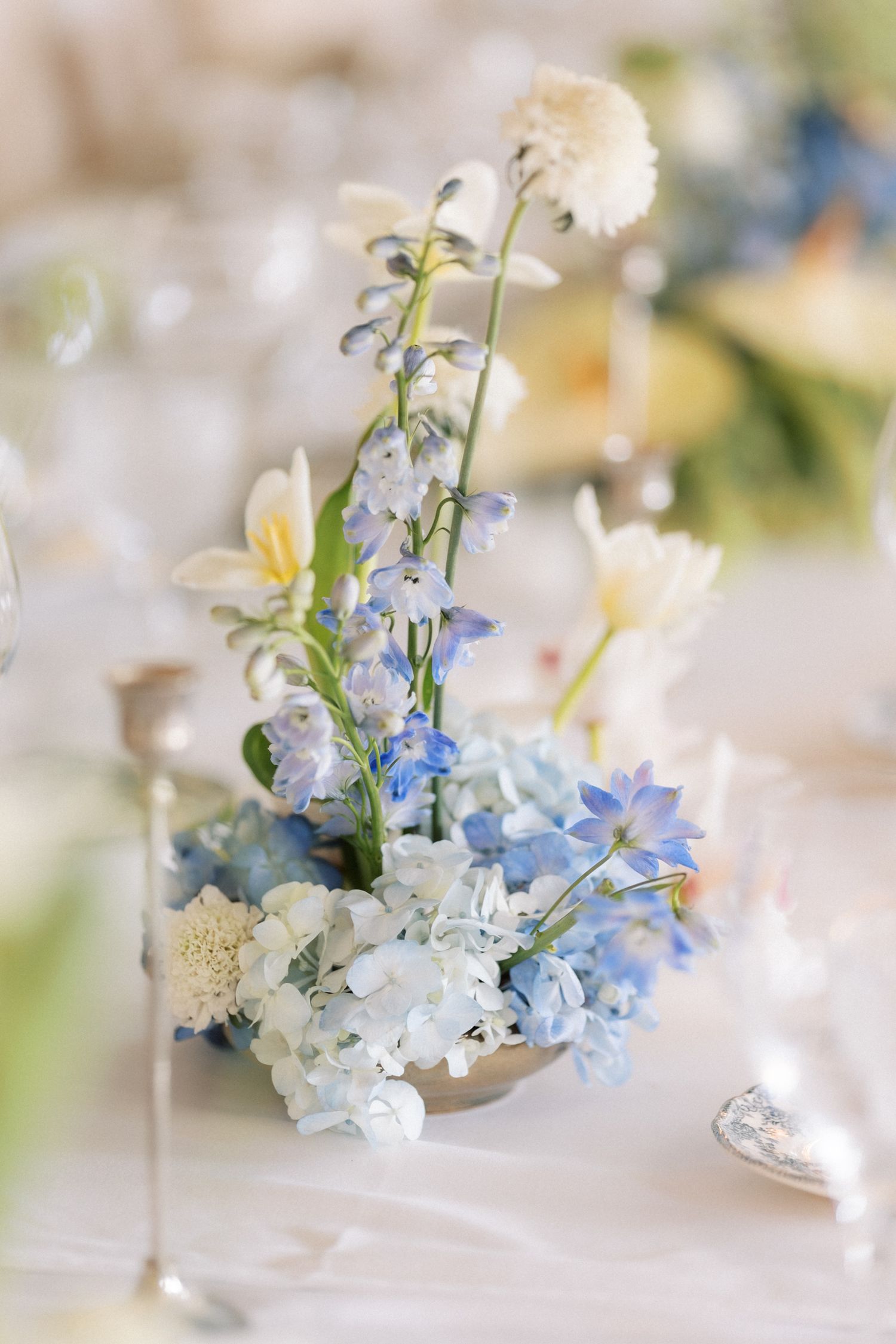 Romantic floral tablescape during a destination wedding in Portugal