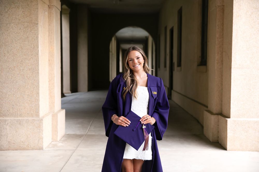 College graduation portraits at LSU in Baton Rouge.