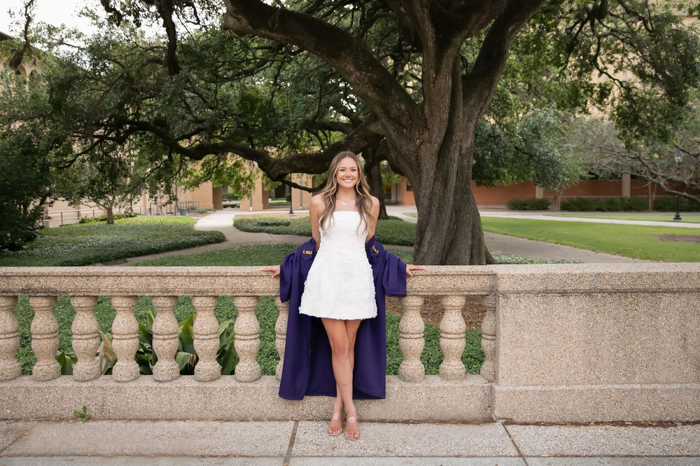 College graduation portraits at LSU in Baton Rouge.