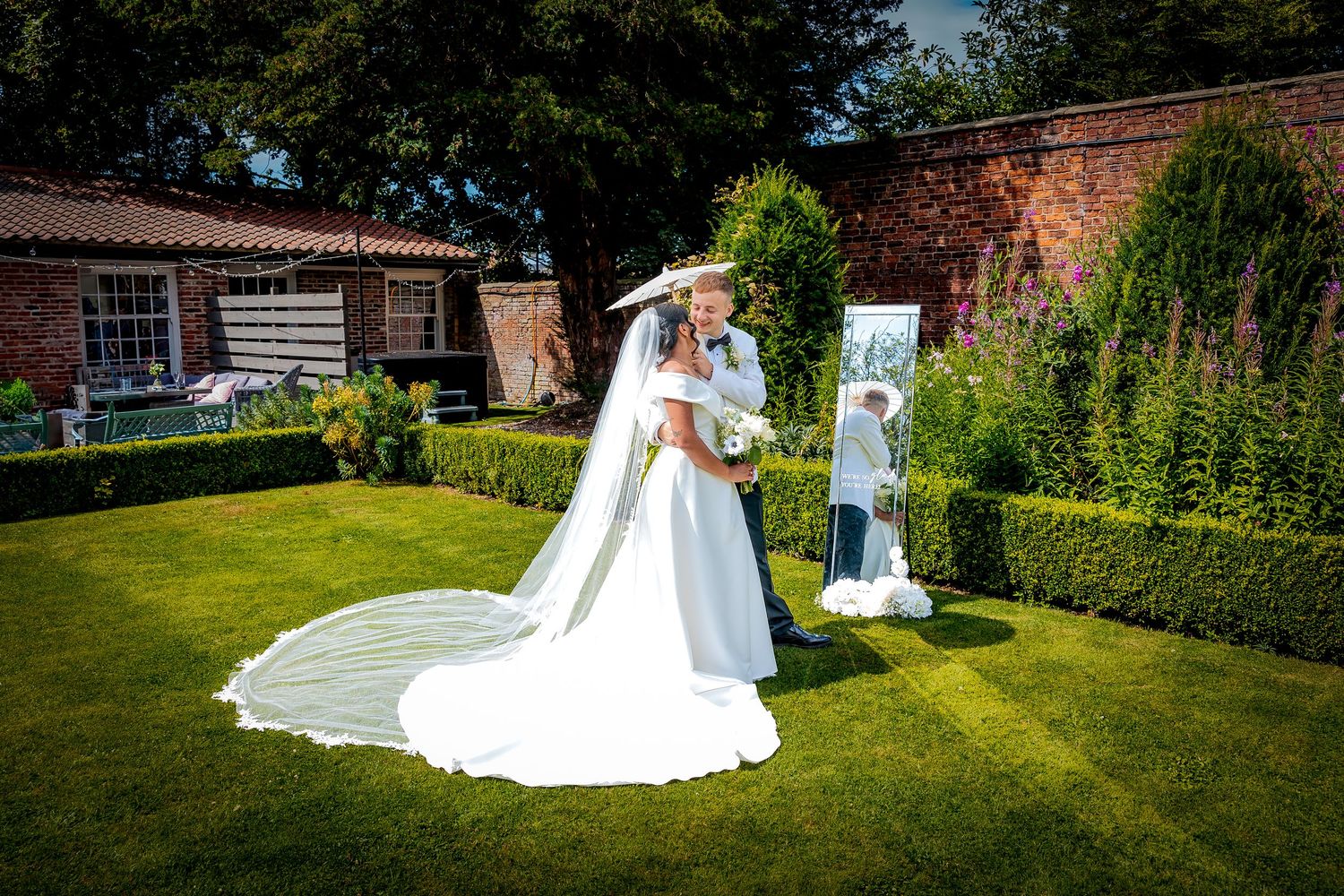Natural wedding photography at Bardney Hall outdoor ceremony.