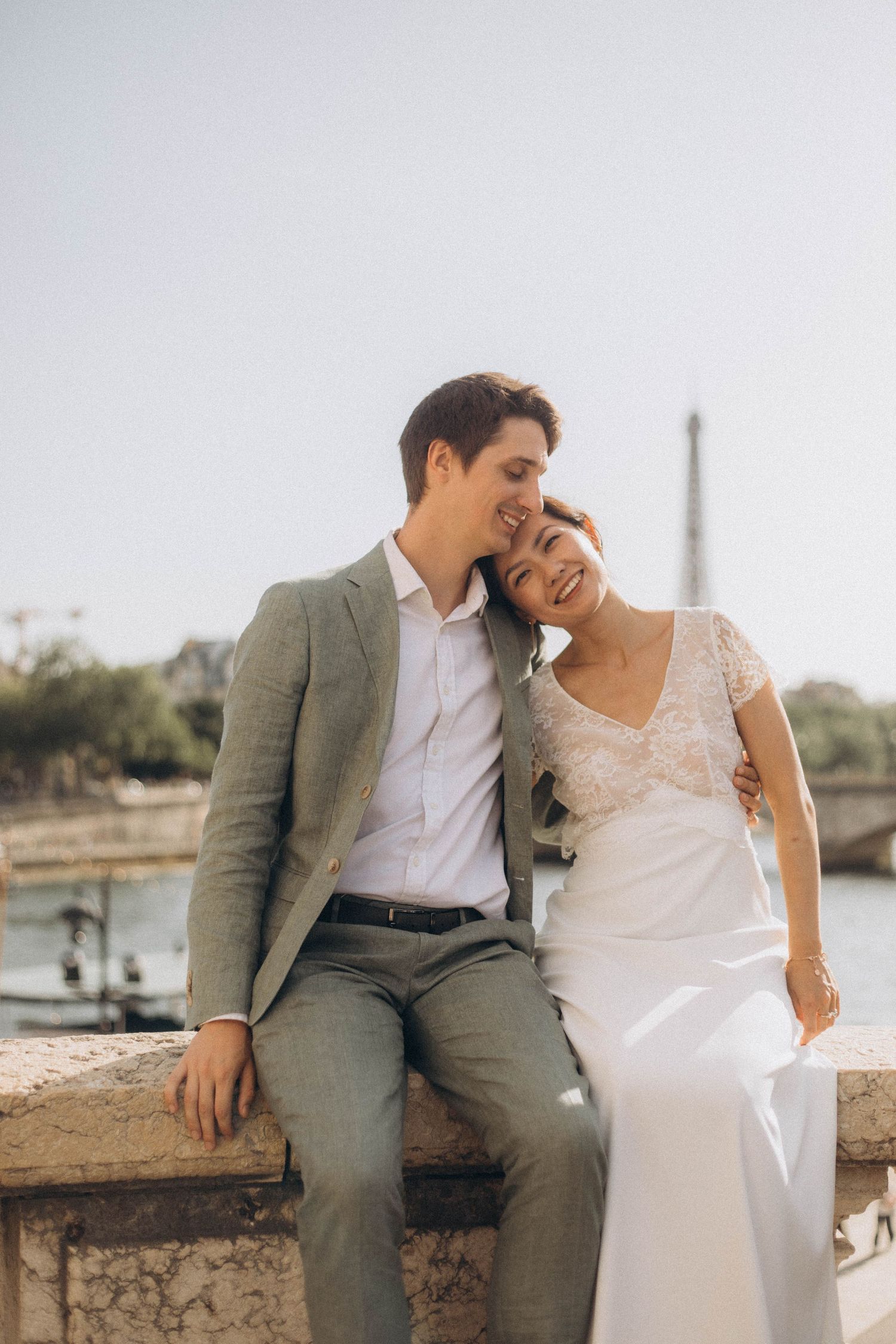 Civil wedding ceremony in Paris captured with a cinematic and vintage style