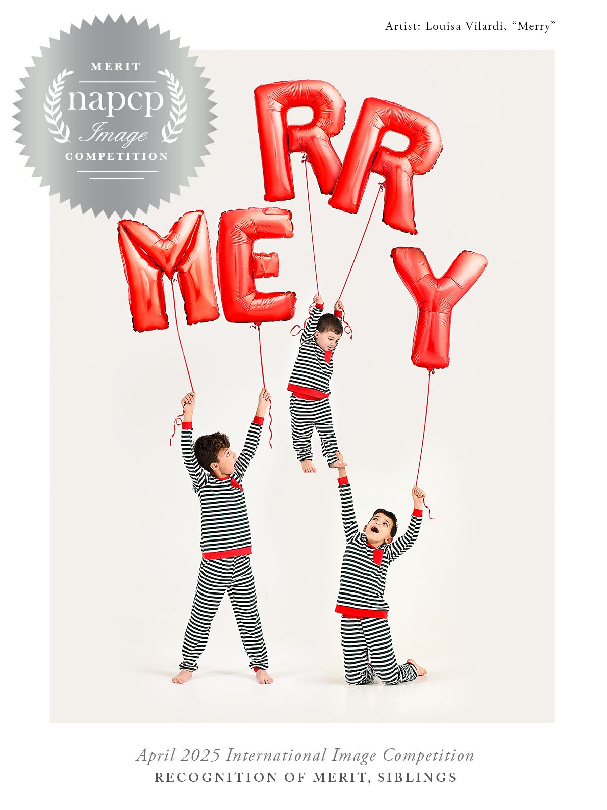 Four sequential photos show someone in striped clothing holding red balloon letters spelling out REPLY ME against a white backdrop.