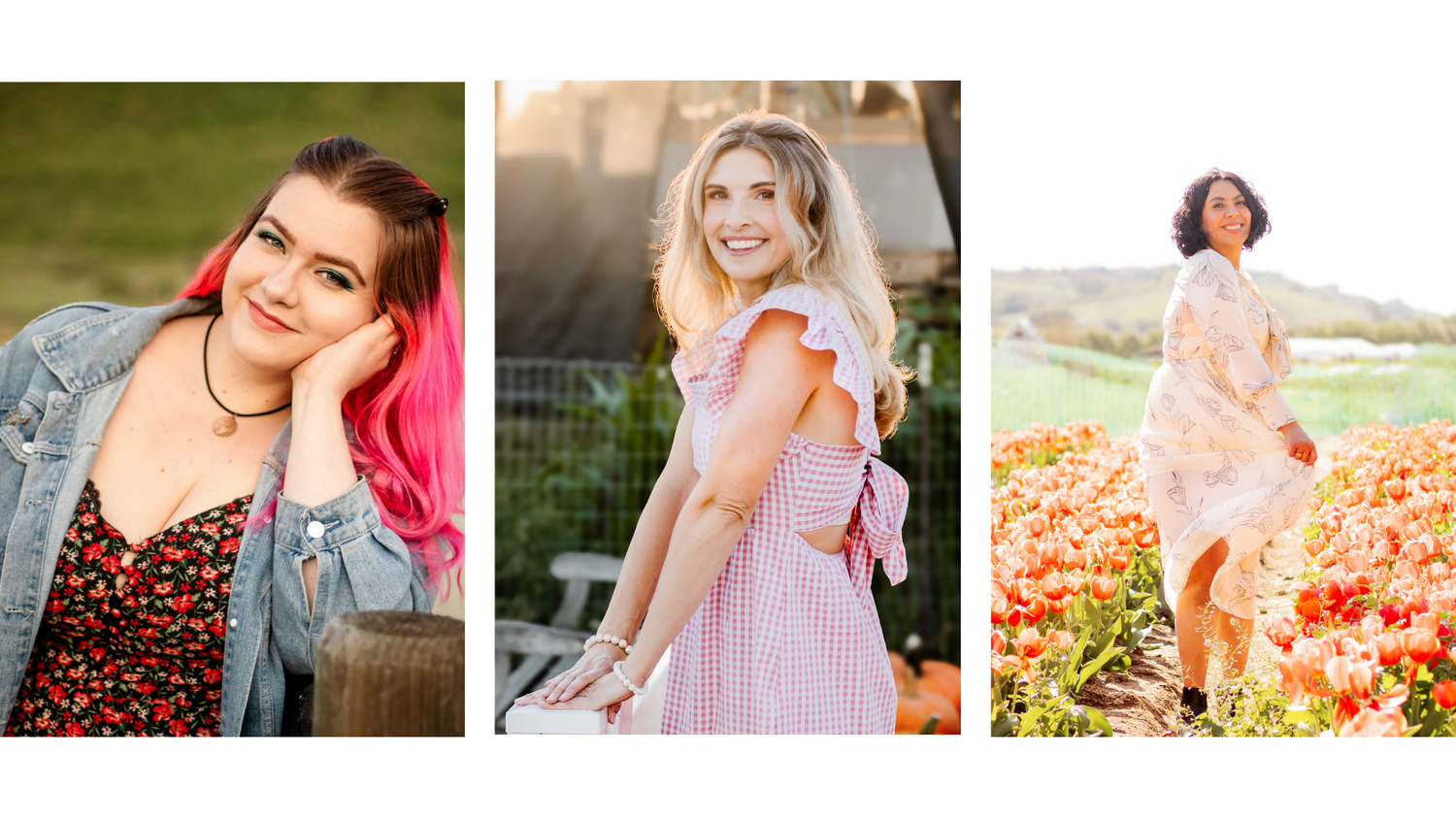 Women's portrait session during golden hour