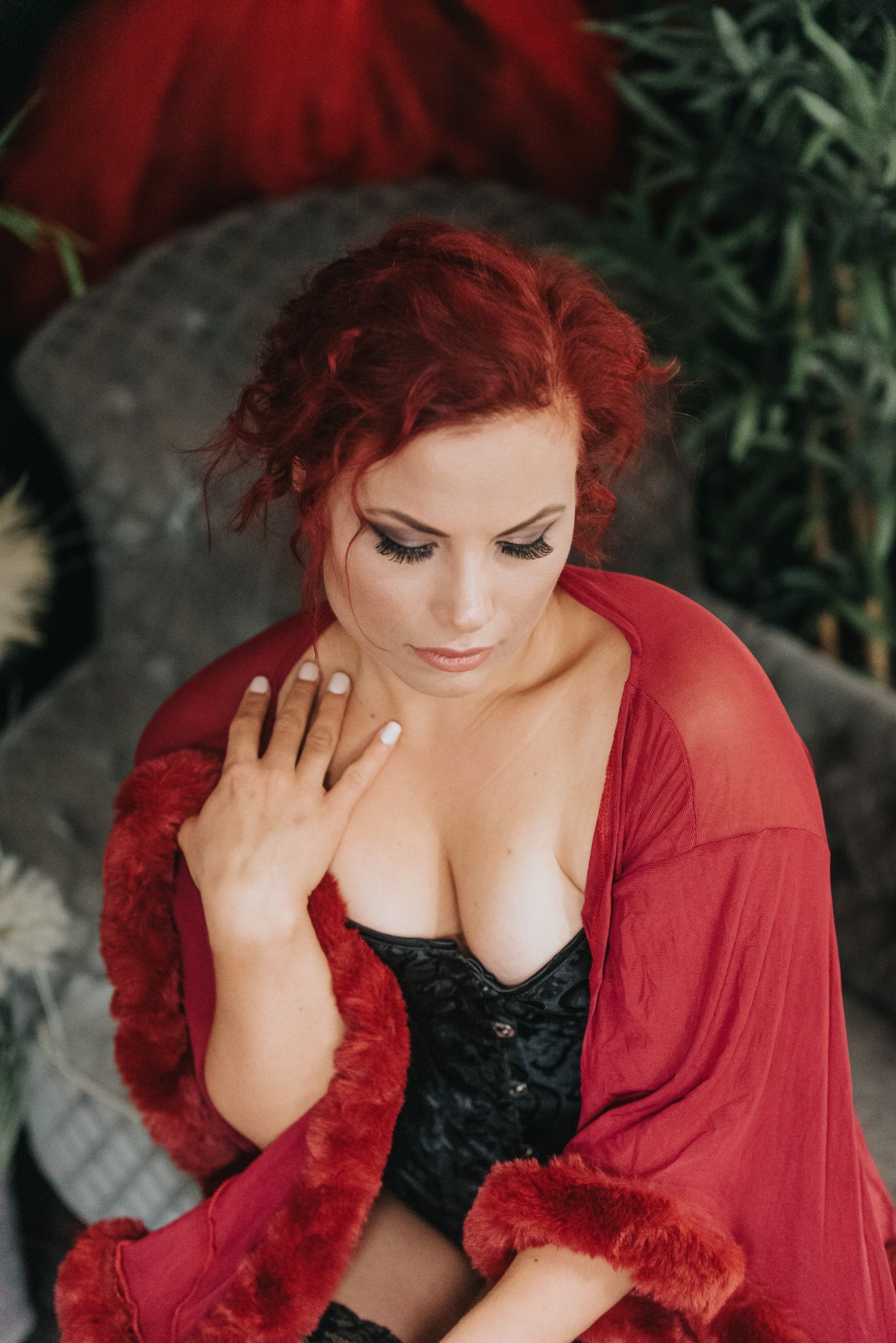 feminin boudoirpose