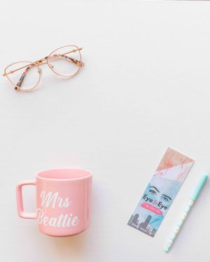 Branded flatlay photo for author. Kate Beattie