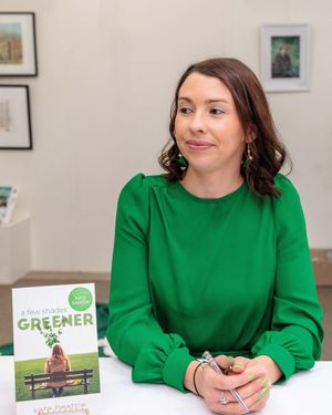 Author Kate Beattie at launch of her debut novel, A few shades greener.